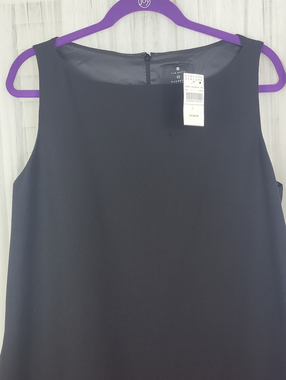 Lisa Perry Barneys New York Black Shift Dress with Hot Pink Feather Trim. Size 8 - Picture 2 of 16